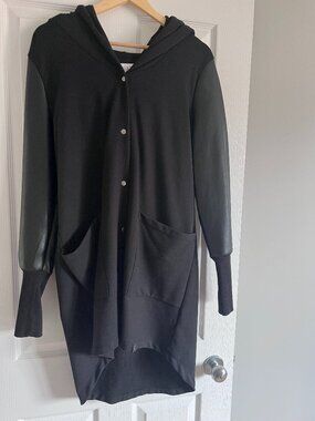 Lost in Layers Car Coat with Vegan Leather Sleeves